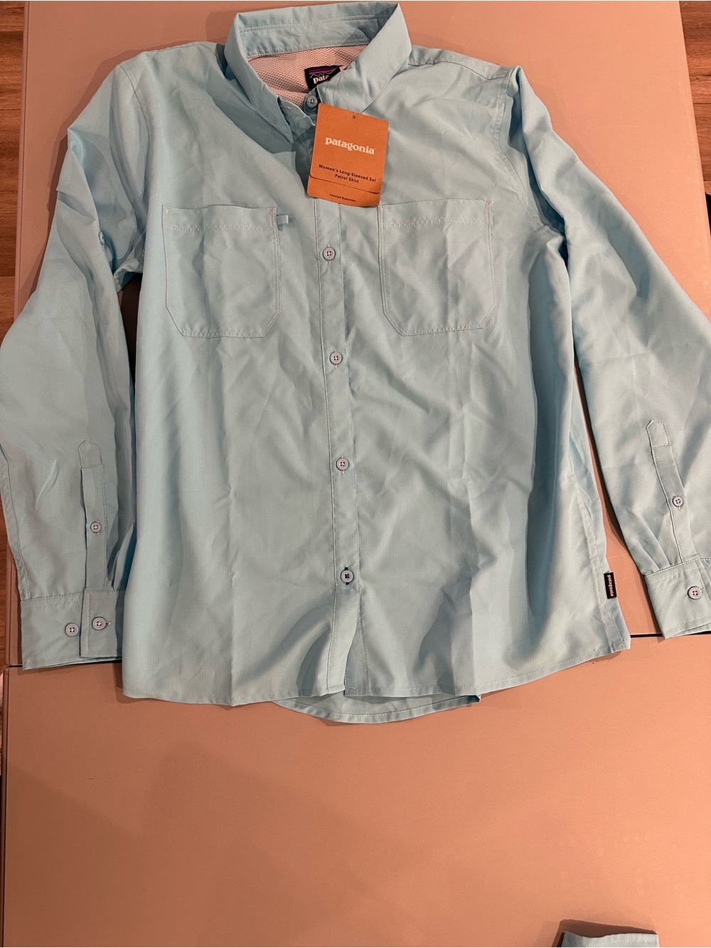 Patagonia women’s long sleeved sol patrol shirt M nwt